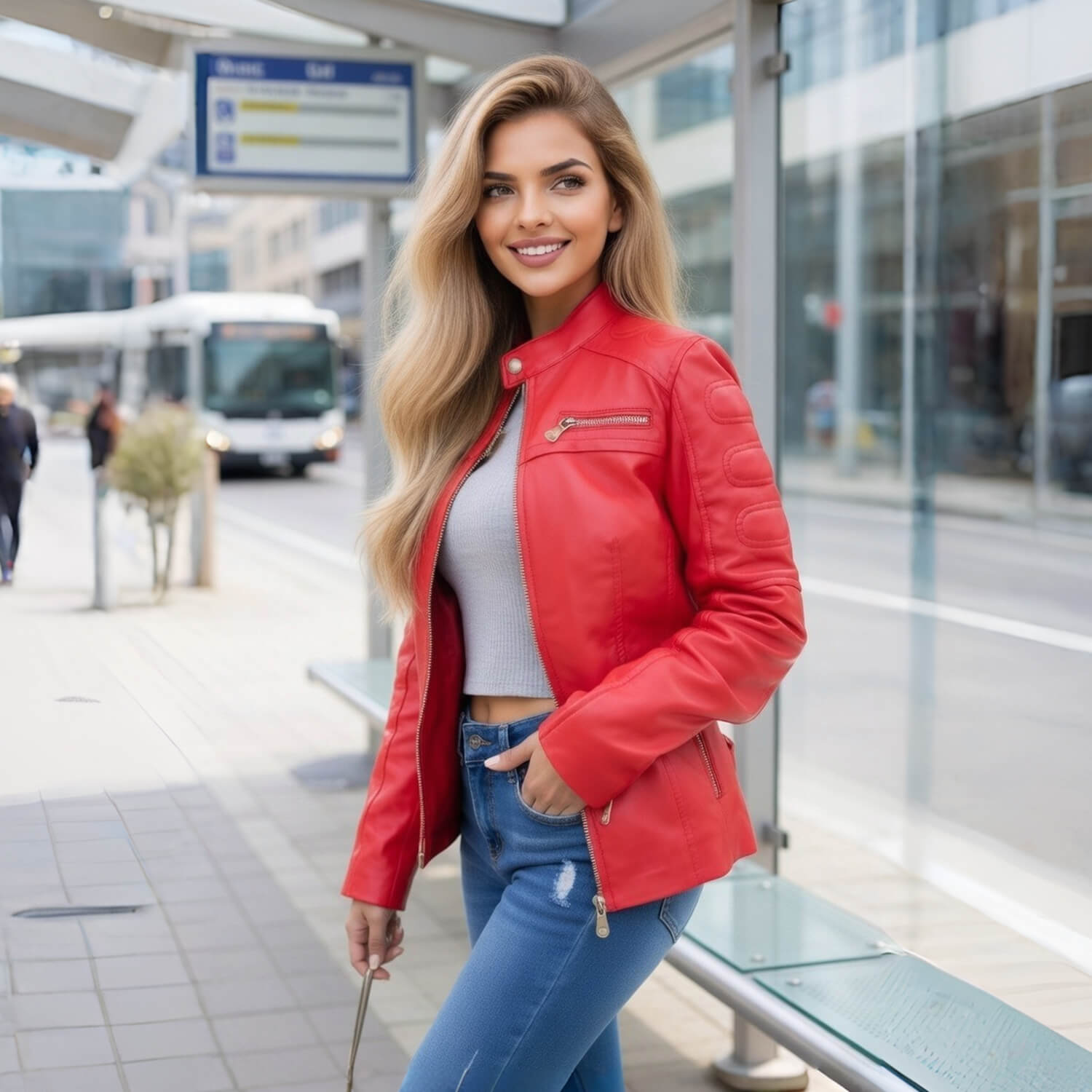 Aizo luna lether jacket