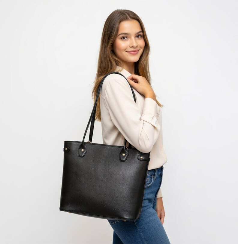 Aizo Noirtote Lether Bag - Image 2