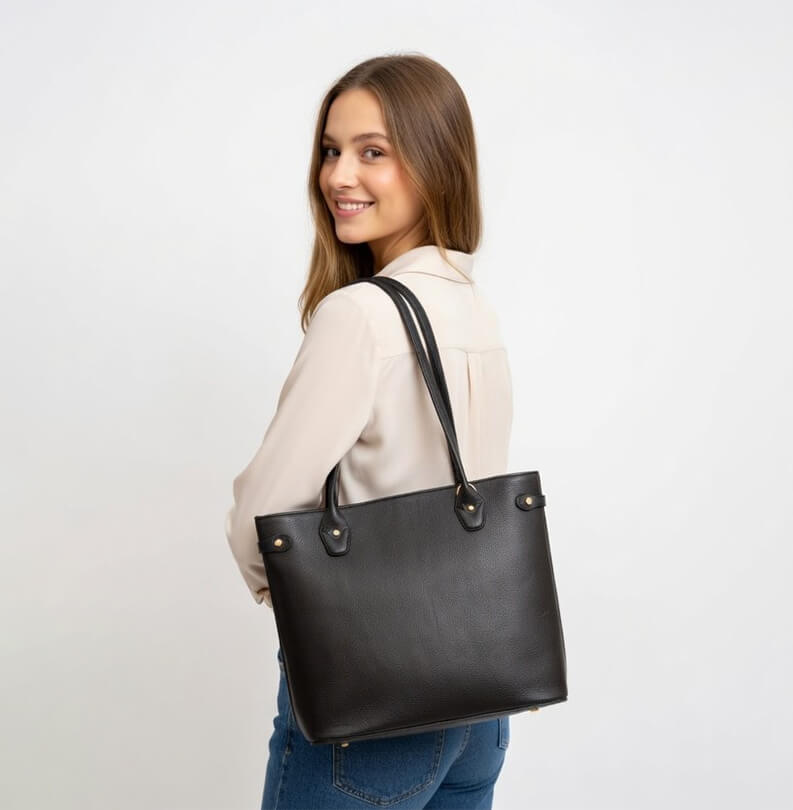 Aizo Noirtote Lether Bag - Image 3