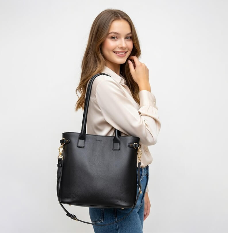 Aizo Noirtote Lether Bag
