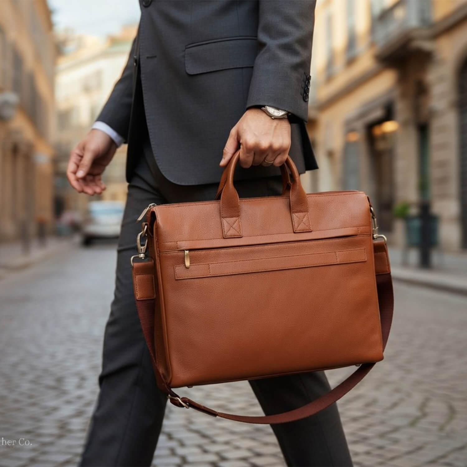 Aizo Nuvrak Office Bag Brown - Image 3