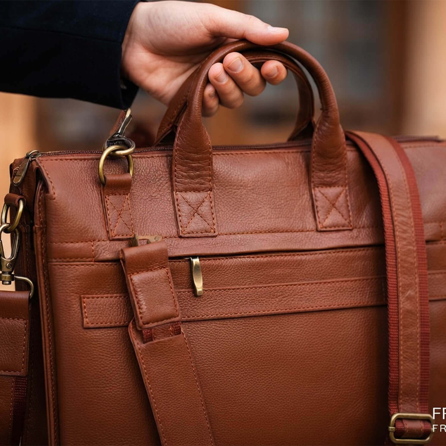 Aizo Nuvrak Office Bag Brown - Image 4