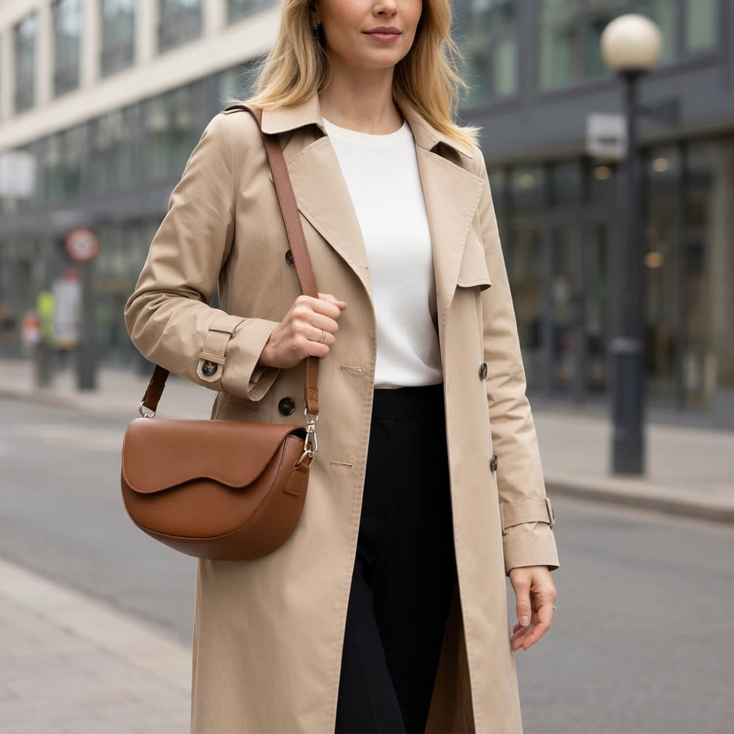 Aizo Luna Arc Bag Brown - Image 3